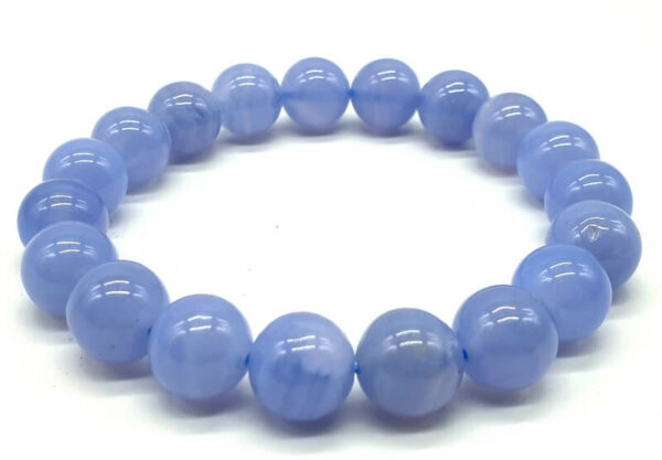 Bracelet Calcédoine Bleue 'AA' perles 10mm