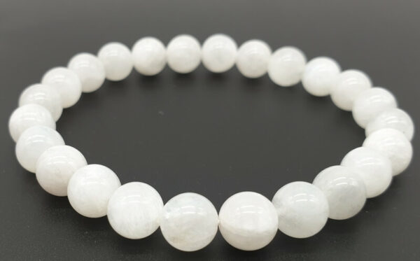 Bracelet Pierre de Lune Blanche 'AA' perles 8mm