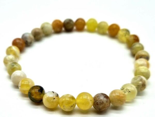 Bracelet Opale Jaune perles 6mm