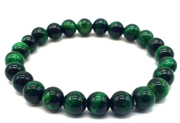 Bracelet Oeil de Tigre Vert perles 8mm