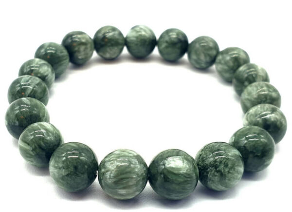 Bracelet Séraphinite perles 10mm