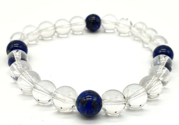 Bracelet Lapis & Cristal 5-Mix perles 8mm