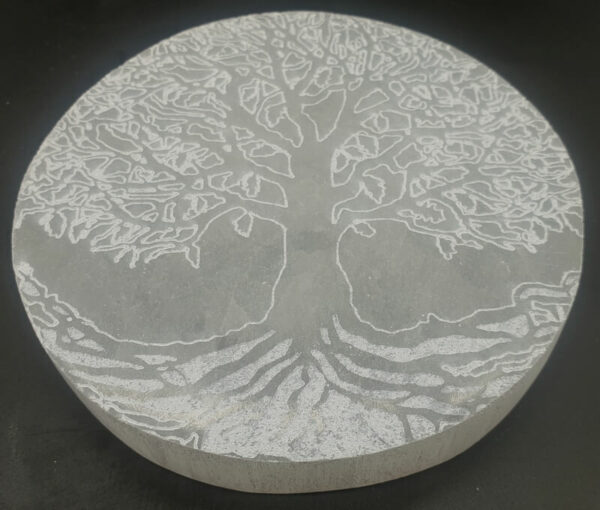 Plaque Sélénite Arbre de Vie Fin 10cm