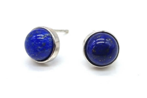 Boucles d'oreilles Argent 925 Lapis Lazuli ronde polie