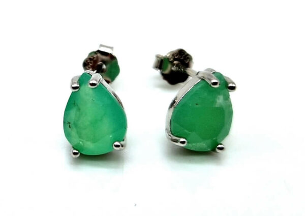 Boucles d'oreilles Argent 925 Jade Verte Larme