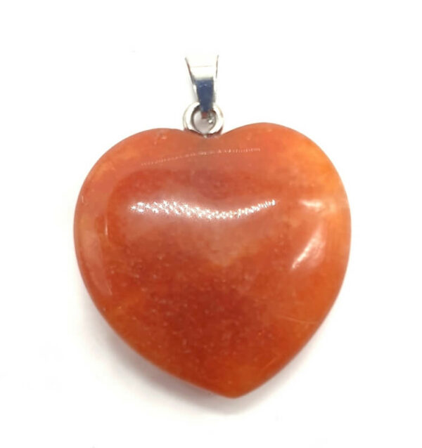 Pendentif Coeur Aventurine Orange 2.5cm