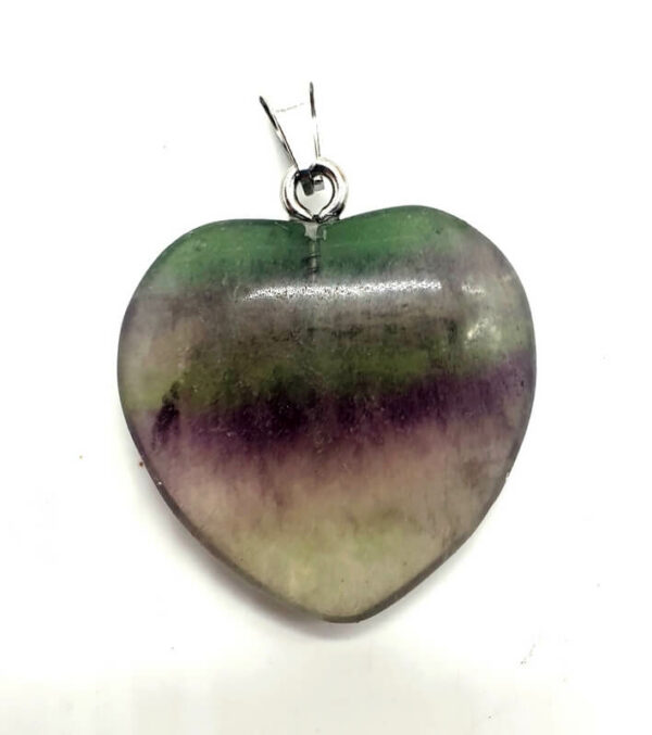 Pendentif Coeur Fluorite Multi 2.5cm