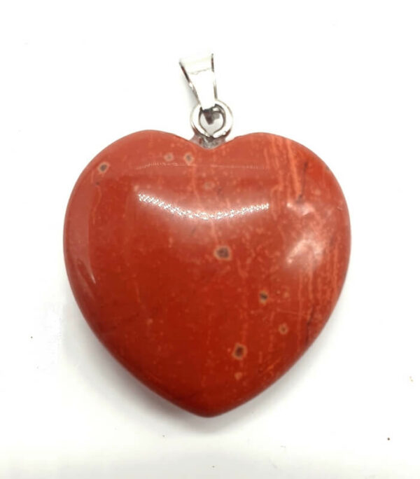 Pendentif Coeur Jaspe Rouge 2.5cm