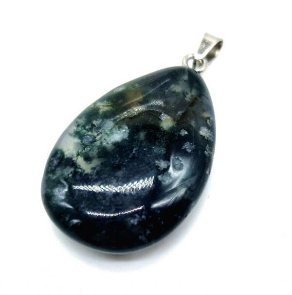 Pendentif Larme Agate Mousse 3cm