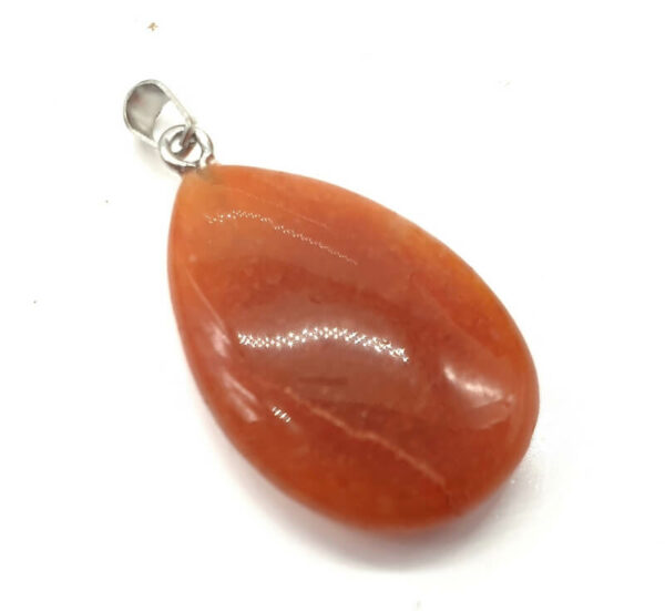 Pendentif Larme Aventurine Orange 3cm