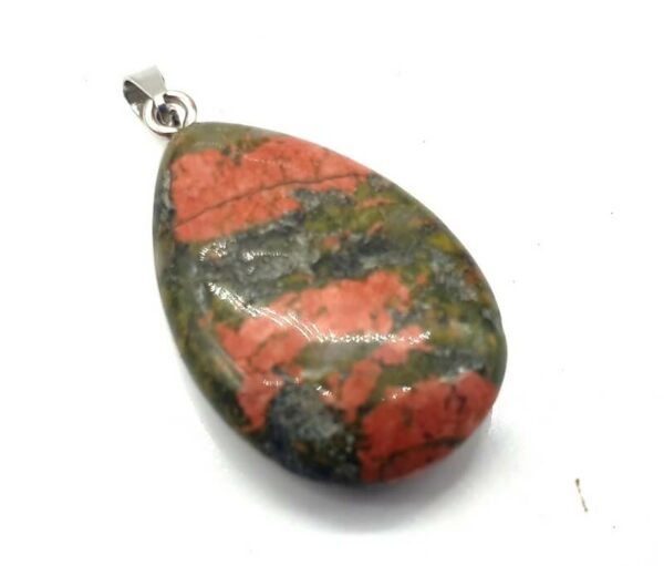 Pendentif Larme Unakite 3cm