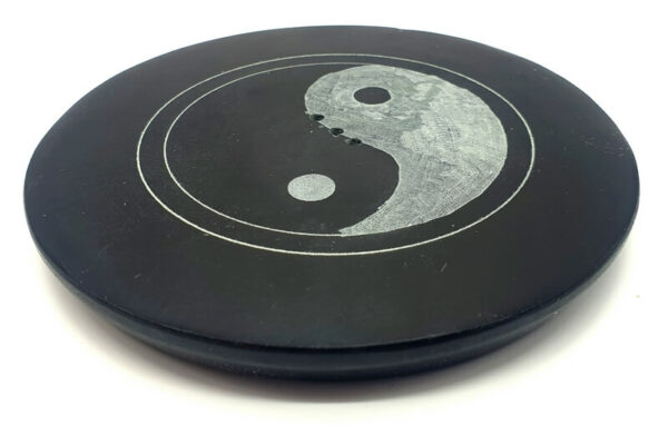 Porte-Encens Pierre Rond Ying-Yang 10cm